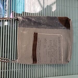 Mona B Vintage Style Recycled Canvas Bag with Leather Trim